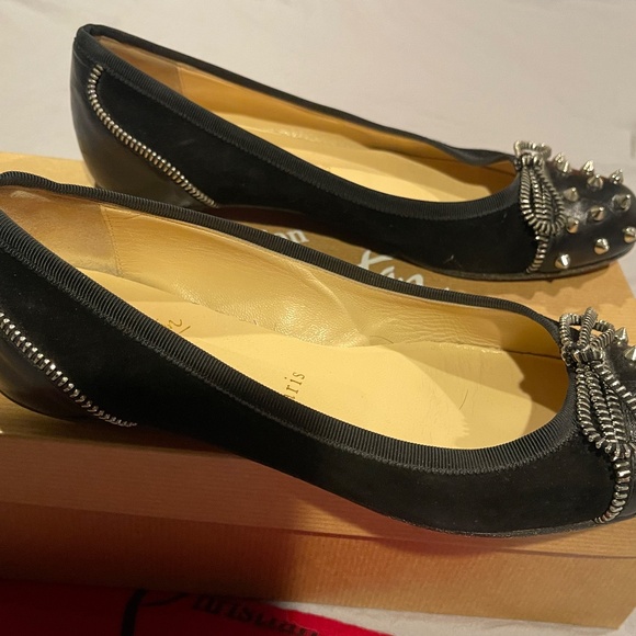Christian Louboutin Studded Zipper Ballet Flat Size 37.5 - Picture 5 of 10